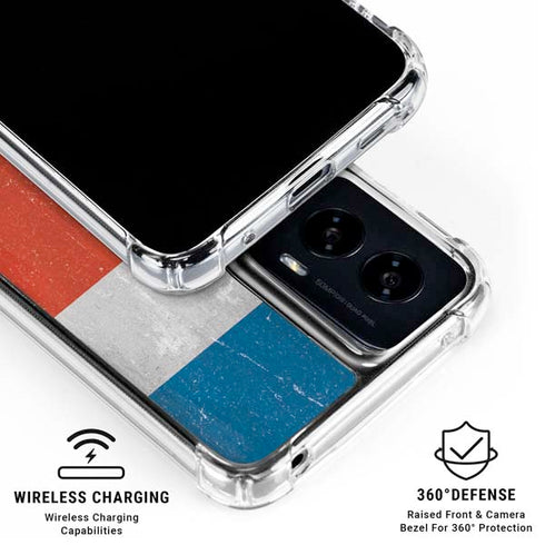 Costa Rican Flag Distressed Moto G Power 5G (2024) Clear Case